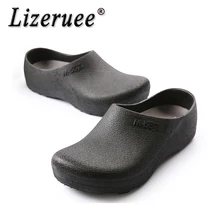 Lizeruee черный мужской Ресторан общественного питания кухня шеф-повара приготовления пищи рабочая обувь отель кафе пекарня официанта Нескользящие сандалии шлёпанцы CS580