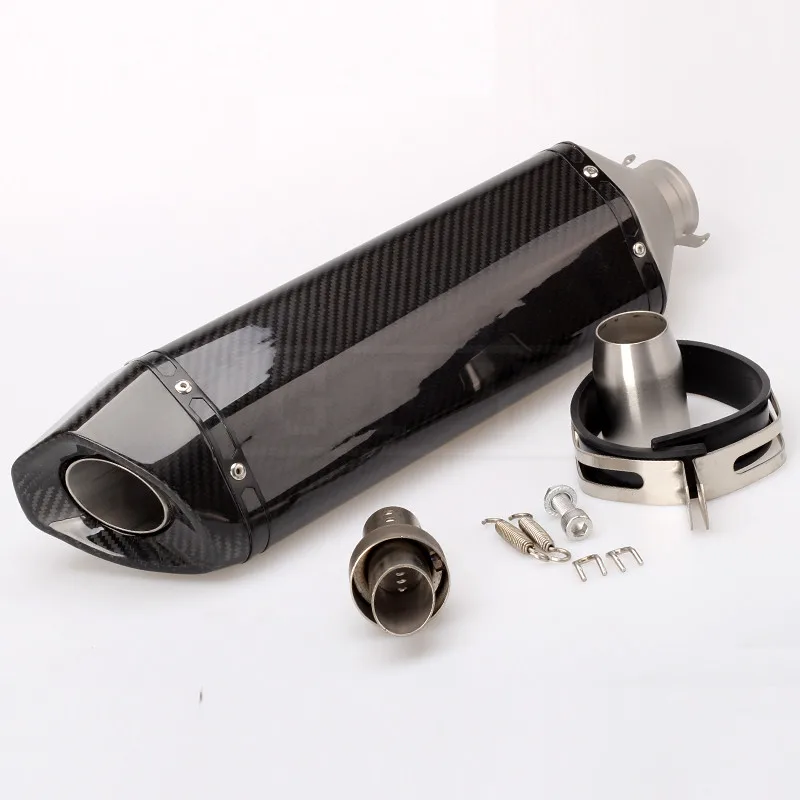 Universal 51MM Motorcycle Carbon Escape Silencer Exhaust Pipe Muffler