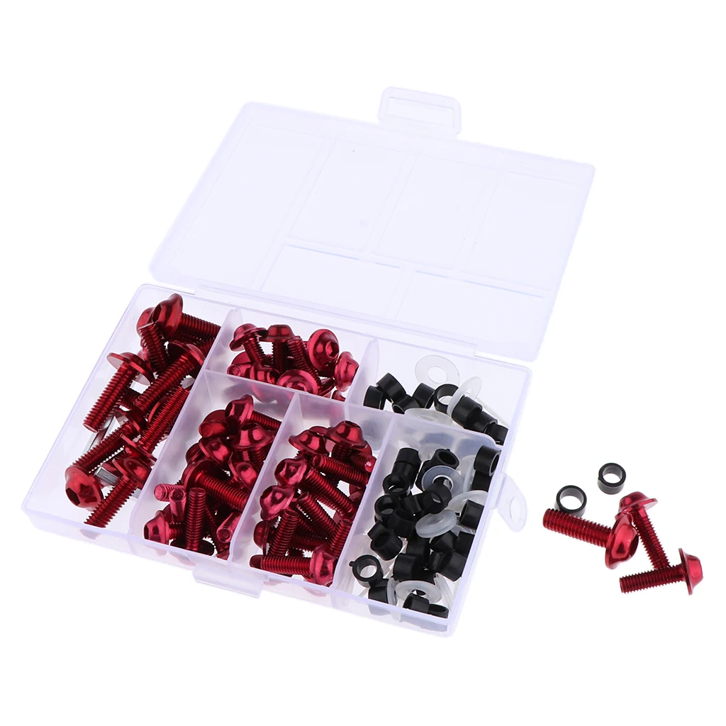 

158Pcs Motorcycle Complete Windscreen Fairing Bolt Kit Fastener Clips Screws Nuts for Front fender Rear fender Windscreens Black