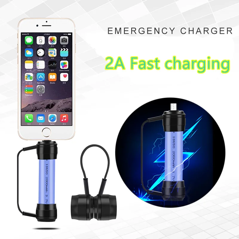 

Portable emergency 2A fast charger for iphone Lightning 18650 battery magnetic mini usb charger power for iphone 5 6 7 plus