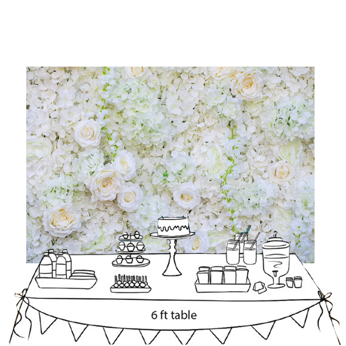 

Backdrop for Bridal Shower Pictures photobooth background Wedding Photos Photography XT-6618 (HUAYI)