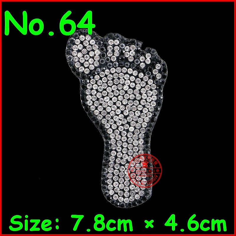 

1 pcs/Lot Hot Sale Footprint Motif Rhinestone DIY Applique Iron on Crystal Patches For Children Women Wedding Dress Clothes Bags
