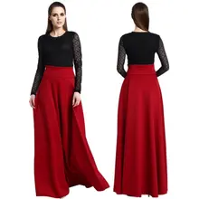 Горячая Мода Высокая талия плиссированные элегантные длинные женские мягкие однотонные юбки плюс размер S-5XL