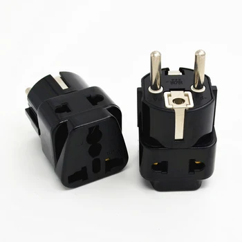 

2PCS Grounded Universal 2 in 1 Schuko Plug Adapter Type E/F for Germany Europe