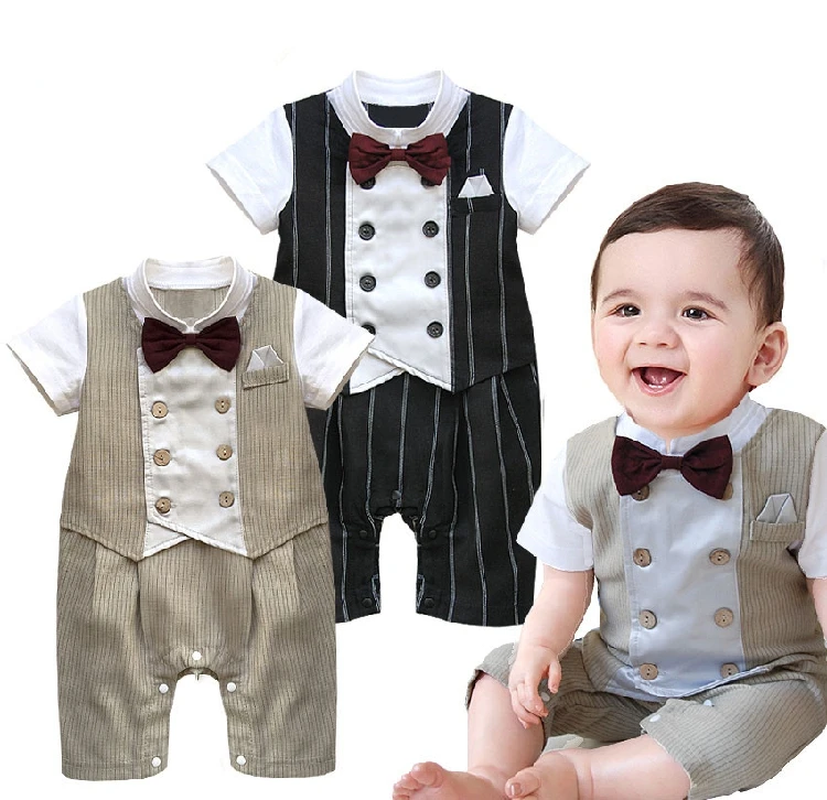 Free Shipping 4sets/lot Baby Boy’s Formal Romper