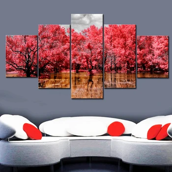 

Canvas Painting Wall Art HD Prints 5 Pieces Tree Home Decoration Landscape Living Room Background Modular Picture Artwork Poster