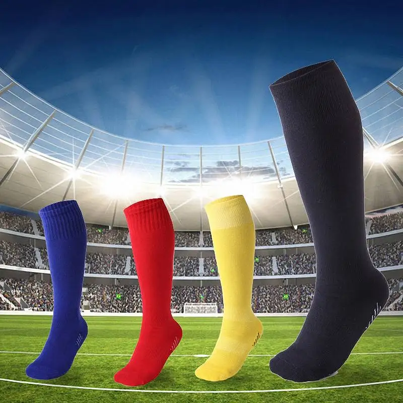 

1 Pair Kid Children Anti Slip Soccer Football Sports Socks Over Knee High Running Cycling Breathable Comfortable Long Stockings