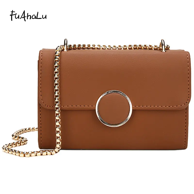 

FuAHaLu New women's fashion shoulder bag wild lock Messenger bag personalized retro chain small square bag