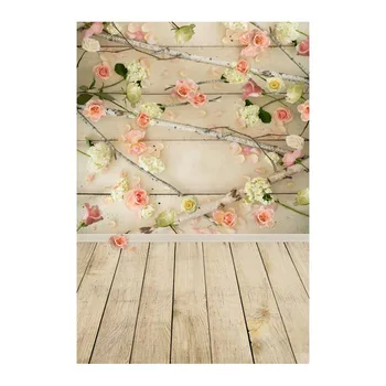 

Vinyl Photography Backdrop Wood floor Newborn Backdrop computer printed Valentine's Day Background for photo Studio