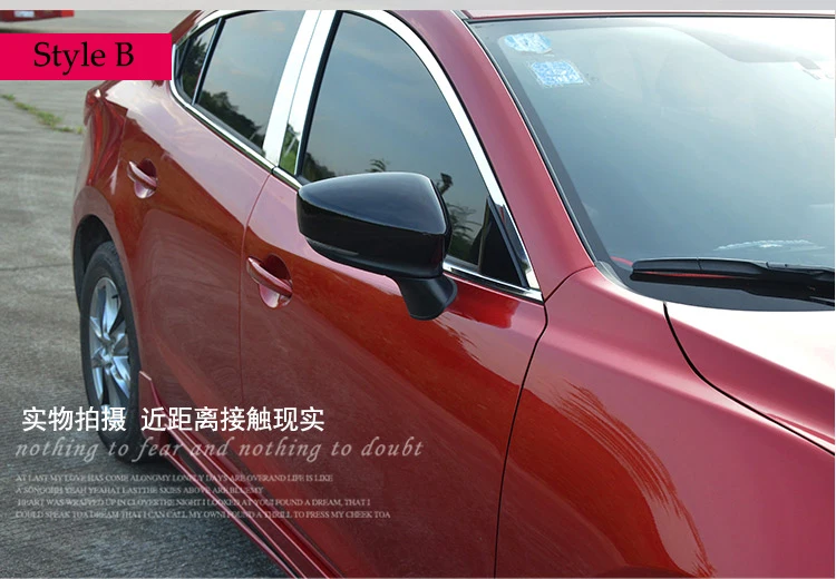 Наклеиваемого покрытия для автостайлинга из ABS боковой двери корпус бокового зеркала Накладка для Mazda 3 Axela M3 зеркало заднего вида зеркальный протектор крышки отделкой автомобильные аксессуары