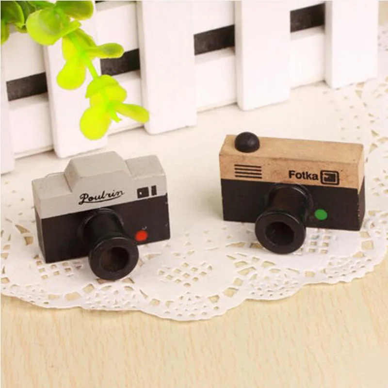 24 шт./лот DIY винтажная фотокамера LOMO деревянная и резиновая печать деревянное