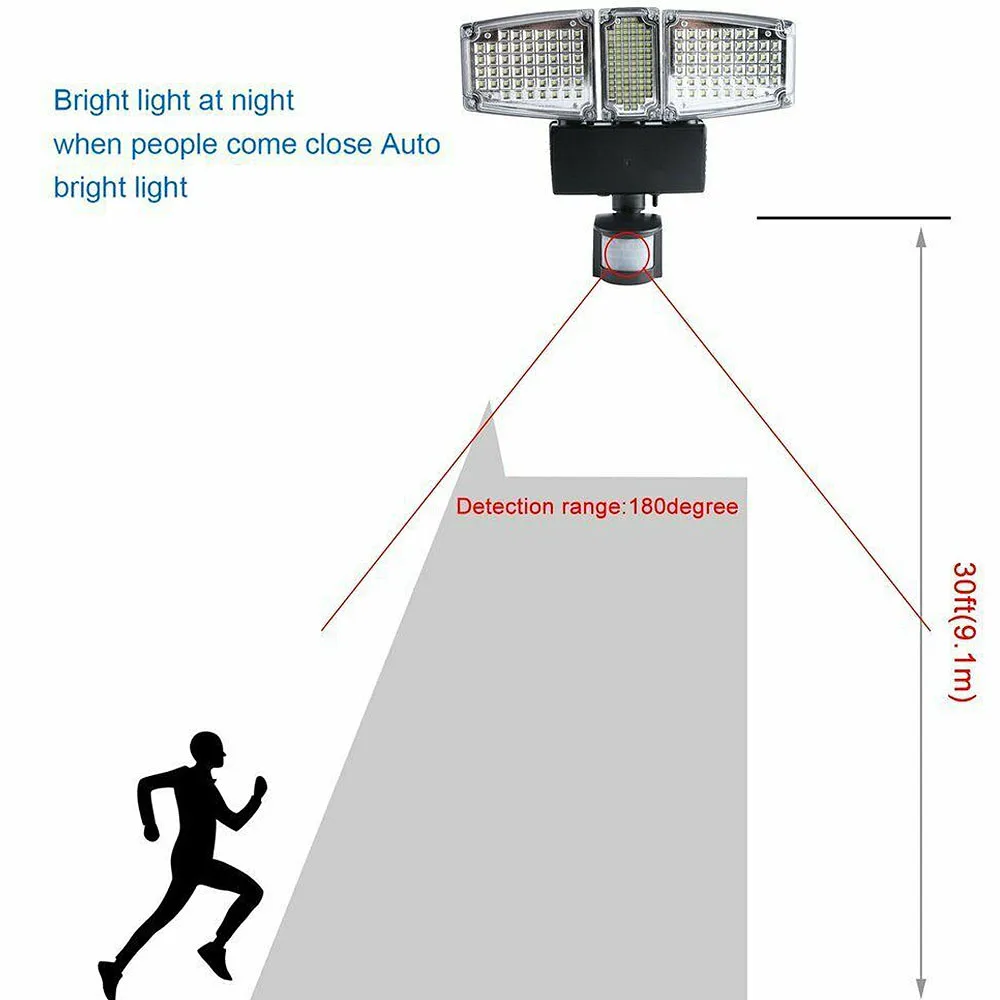178/188 светодиодный садовый свет детектор безопасности Солнечный свет датчик движения наружное прожекторное освещение для сада уличное