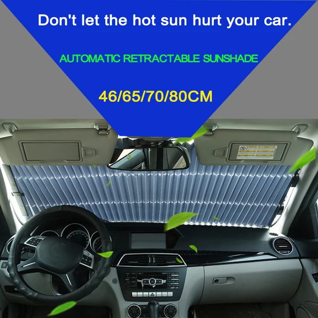 46/65/70 x 155CM Car sunshade Retractable windshield  Block sun shade cover Front/Rear window foil Curtain for Solar UV proect