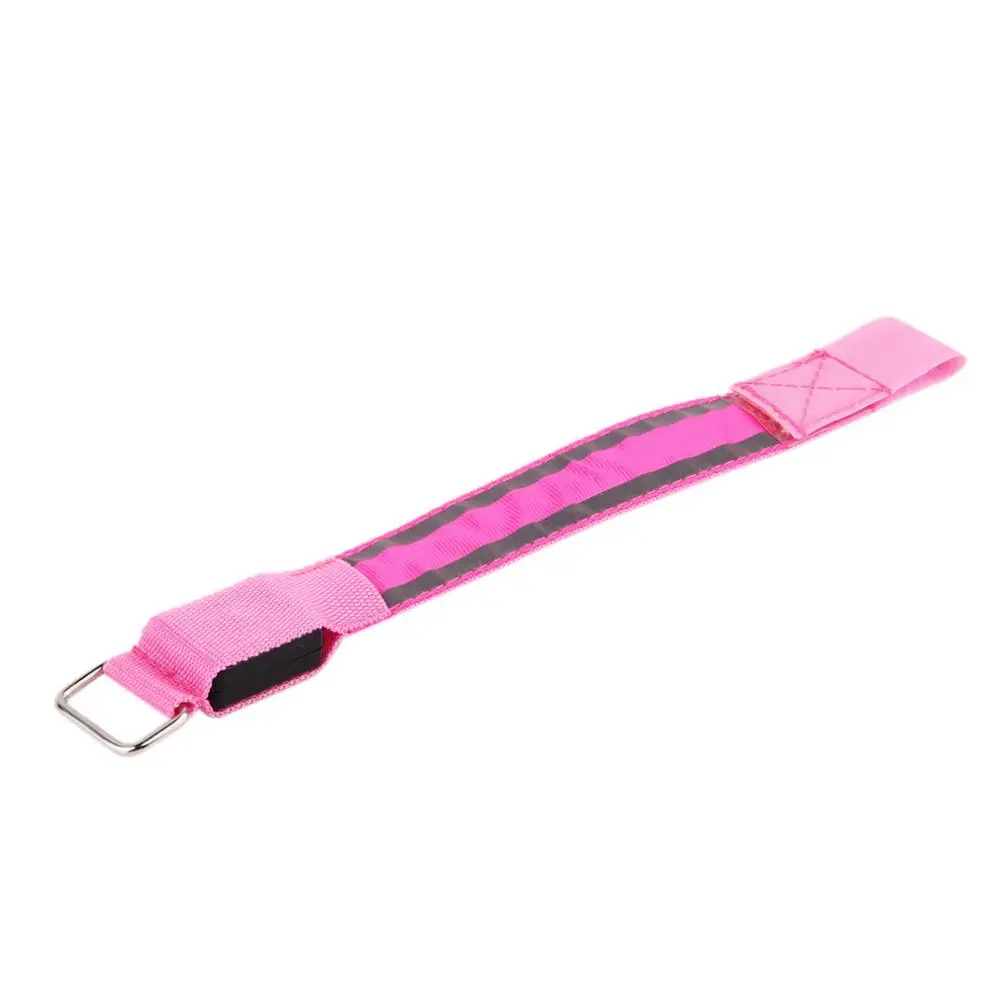 Светодиодный мигающий браслет на запястье браслет ленточный ремень на руку повязки безопасности для велоспорта/катания на коньках/вечерние/съёмки 7 цветов для ночного бега Cycl - Цвет: Pink