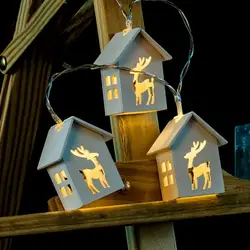 Лось дом Стиль Батарея Мощность Фея свет шнура стены окно сад Новогоднее украшение вечерние Крытый строка Lampsale