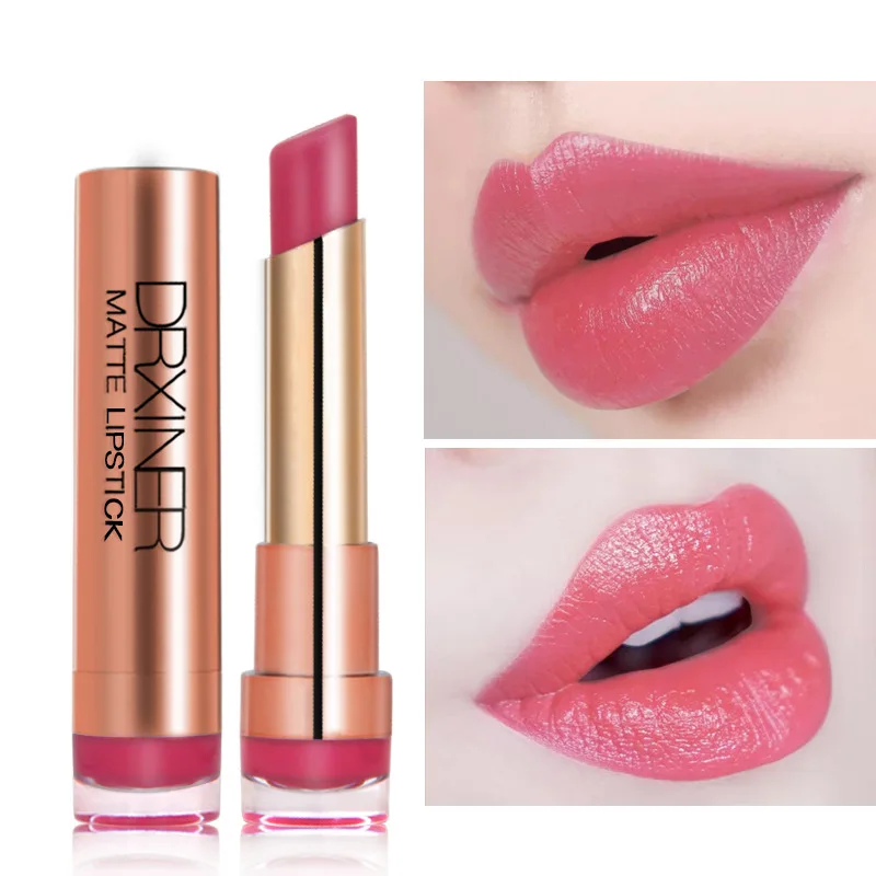 

DRXINER Matte Lipstick Moisturizing Batom Lip Maquillage Soft Creamy Sexy Red Dark Purple Nude Liquid Lipstick Makeup