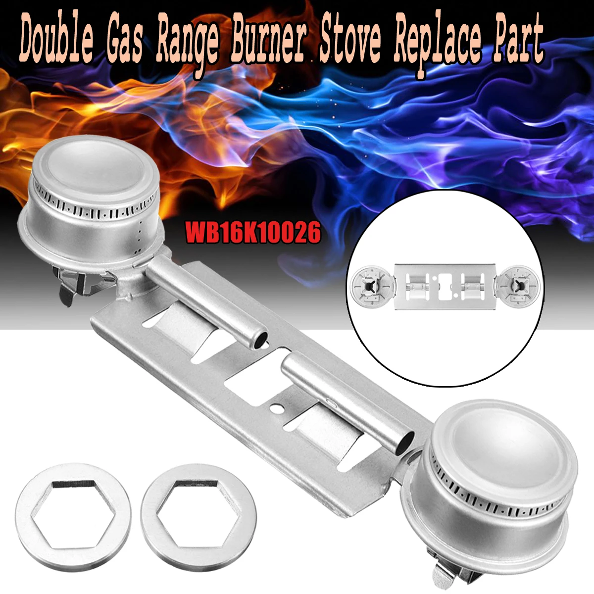 

WB16K10026 Double Gas Range Burner Stove Replace Part For Ge AP2633210 PS232404