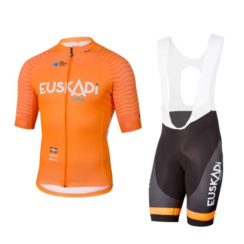 

2018 Short sleeve pro team euskadi orange Cycling jersey kits spain bike clothing MTB Ropa Ciclismo MTB Bicycle maillot gel