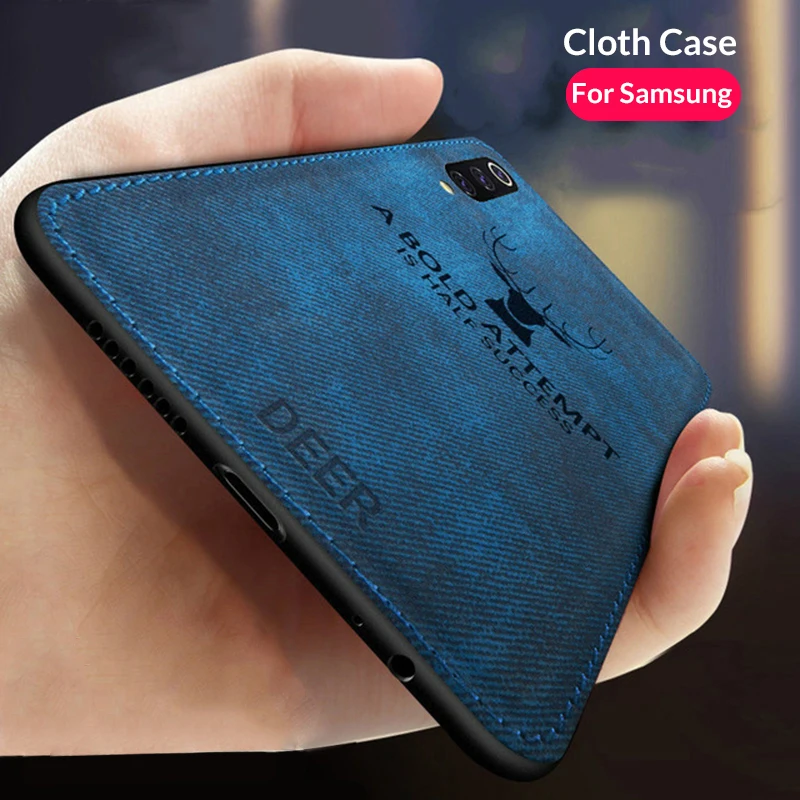 

Fabric Cloth Phone Case For Samsung Galaxy A50 A30 A10 A40 A70 Original Flip Hard Back Cover For Samsung S10 Plus S10e A 50 S 10