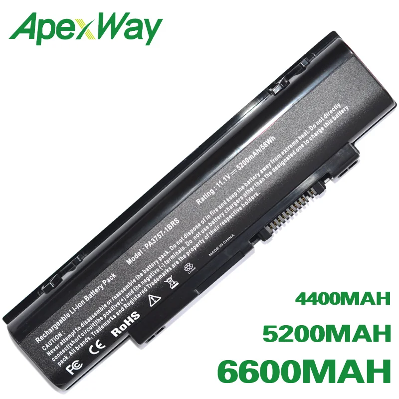 ApexWay 6 cell Аккумулятор для ноутбука Toshiba PA3757U 1BRS PABAS213 Qosmio F60 F750 F755|battery for toshiba|laptop battery