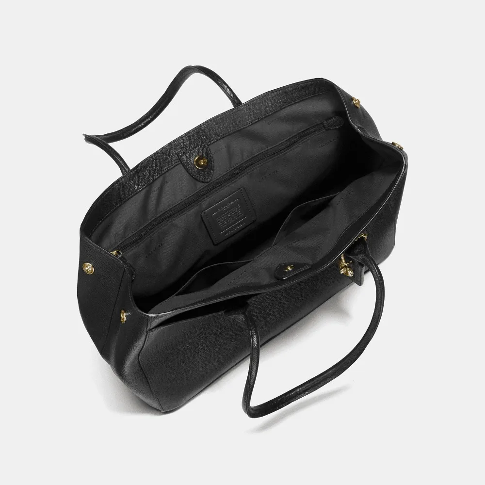 COACH women s Bailey Carryall in Crossgrain кожа (черный/золотой) Роскошные сумки для женщин