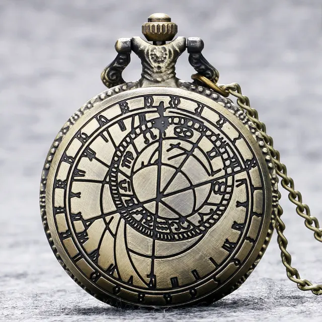 New Retro Vintage Bronze Steampunk Quartz Necklace Pendant Chain Clock Pocket Wa New Retro Vintage Bronze Steampunk Quartz Necklace Pendant Chain Clock Pocket Wa