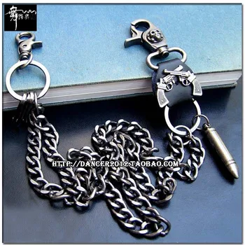

Hip hop punk horns skull metal casual wild pants chain wallet chain key chain men's waist chain DR02