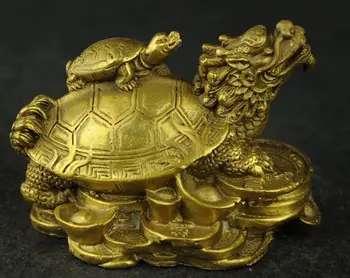 

China's rare hand carved statues of fortune dragon turtle brass
