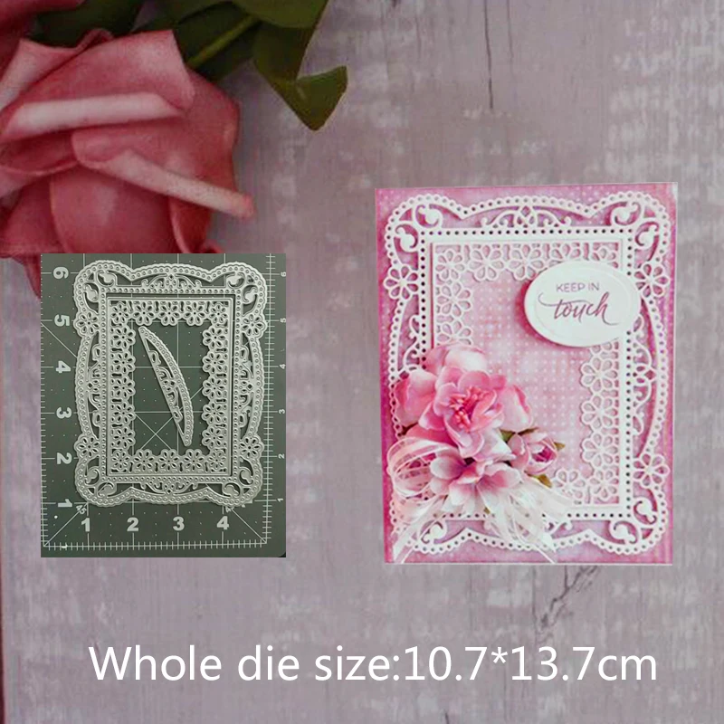 

Flower curved rectangular Metal Steel Cutting Embossing Dies For Scrapbooking paper craft home decoration Craft 10.7*13.7 cm