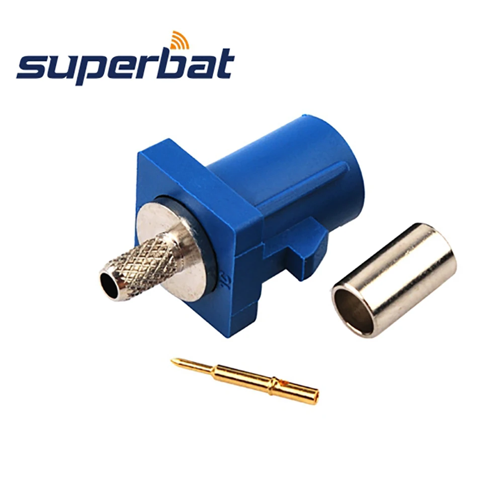 

Superbat 10 Pcs RF Fakra Connector crimp plug Male for Blue GPS telematics or navigation for cable RG316 RG174 LMR100