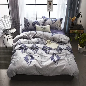 

cheaper 3/4Pcs bedding set King queen twin bed set printing duvet cover bed sheet set pillowcase for adults bed set