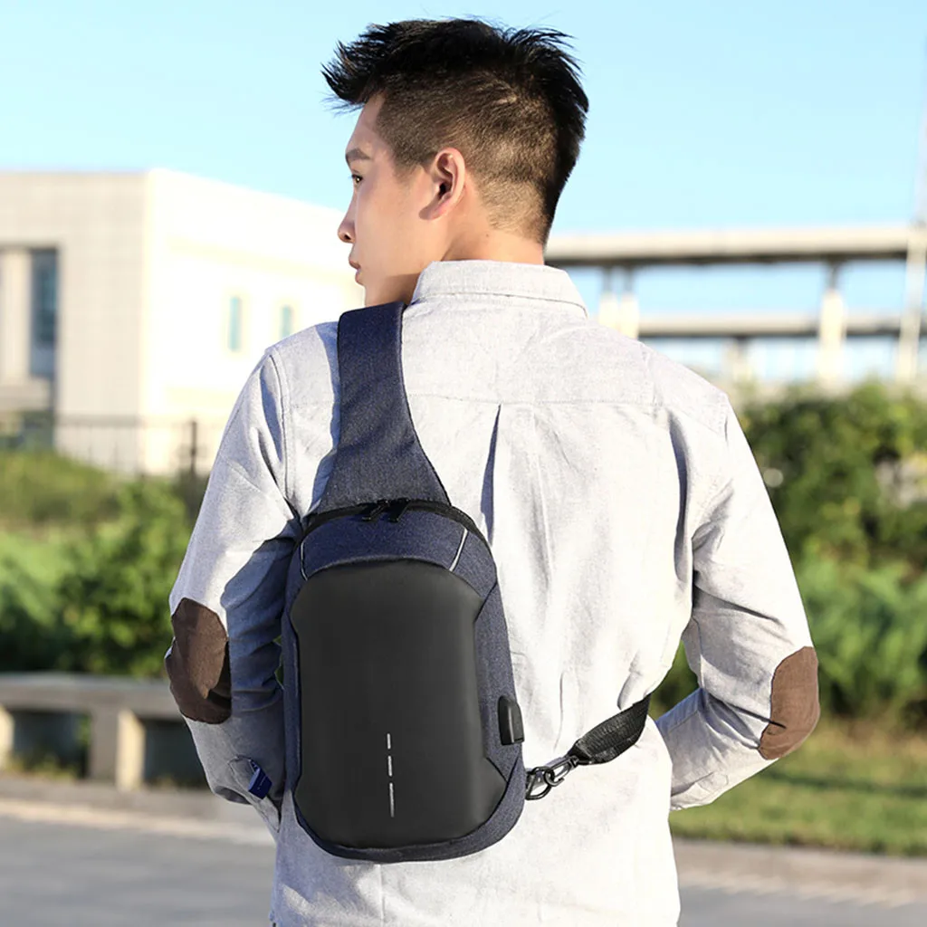 Уличная спортивная сумка-мессенджер повседневная мужская сумка через плечо многофункциональный водонепроницаемый нагрудный рюкзак usb интерфейс зарядки