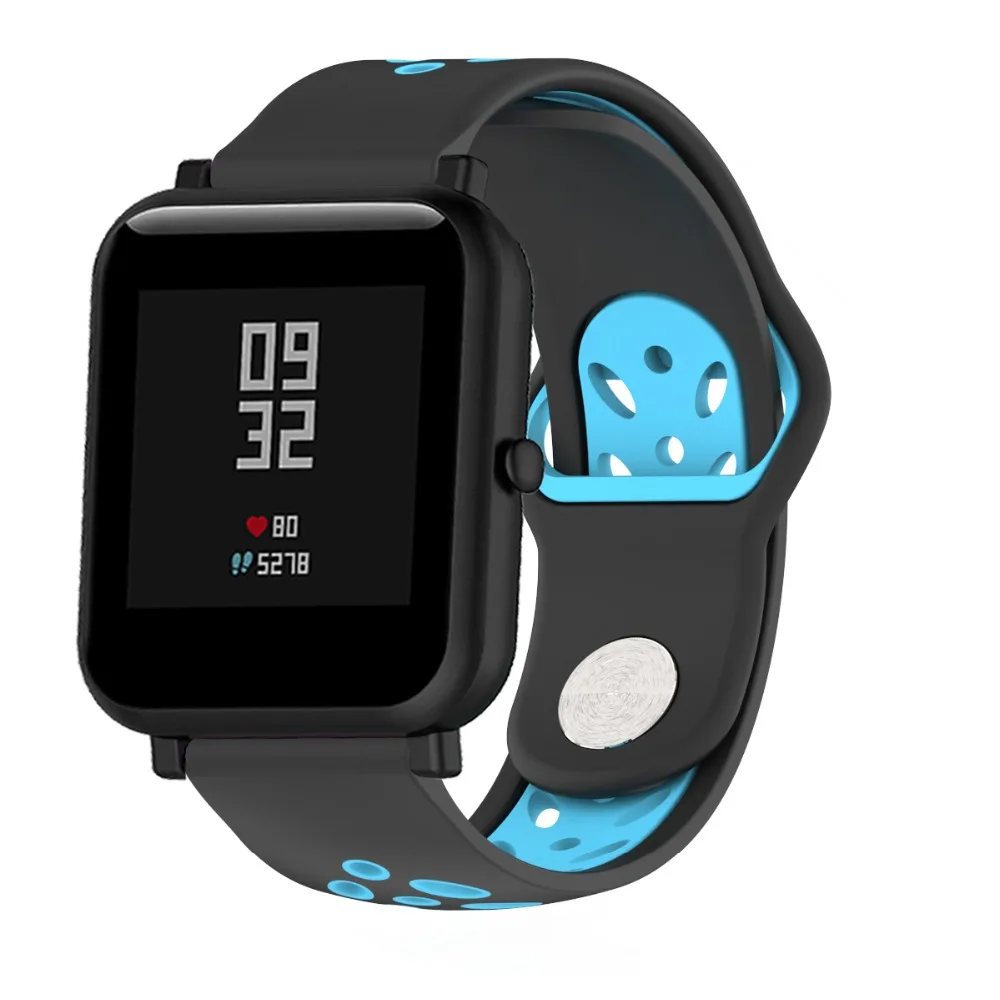 Силиконовый ремешок для Xiaomi Huami Amazfit Bip GTS Смарт-часы спортивный браслет для Garmin Vivoactive3/samsung Galaxy Watch 42 мм
