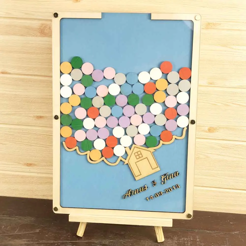 Wedding wood Guest Book Personalized Wedding Gifts for Guests Lovebird Handmade Guest Book for Engagement Party & Wedding4