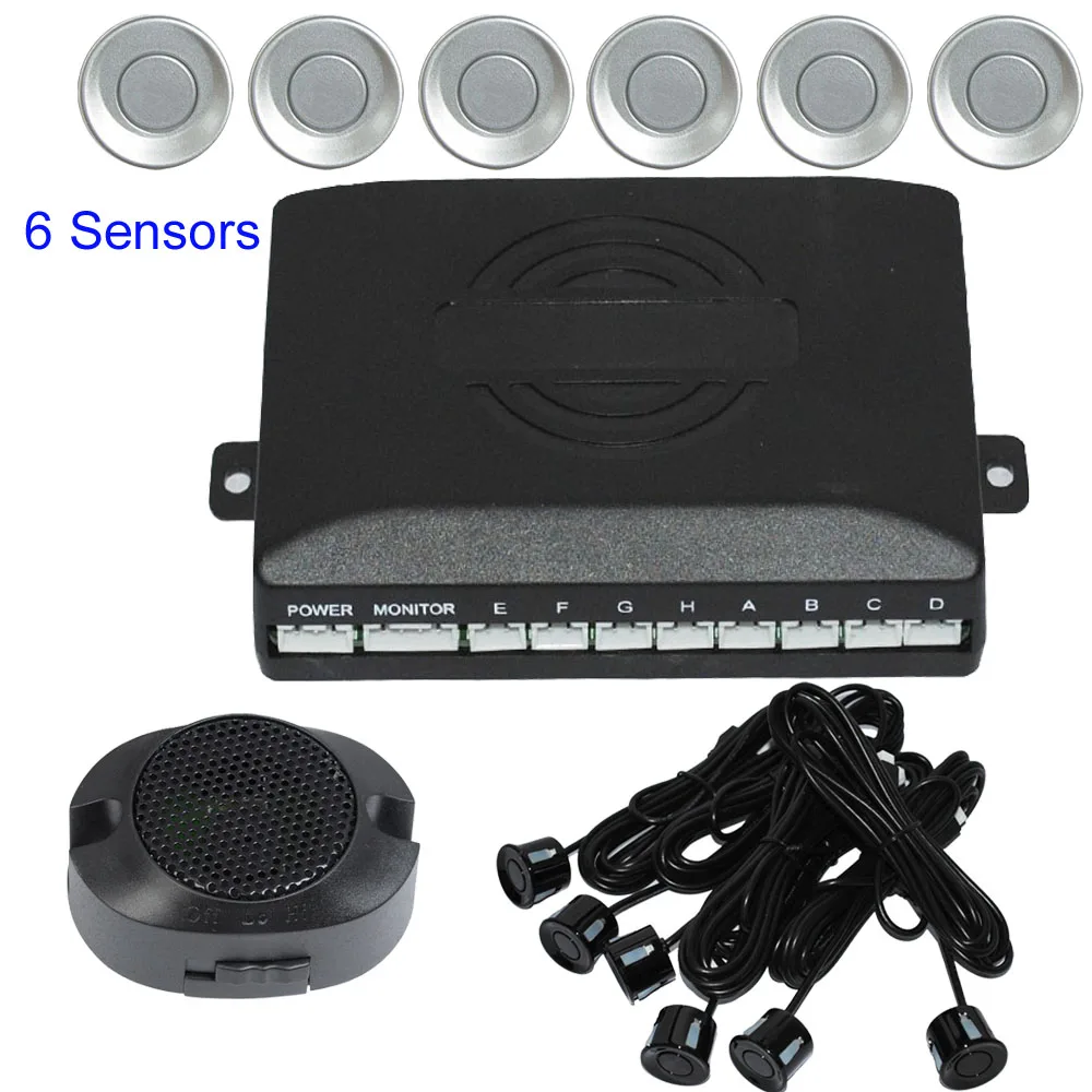 

a set Car Parking Sensor Kit 6 Sensors 9 Colors to choose Reverse Assistance Backup Radar System 12V best quality