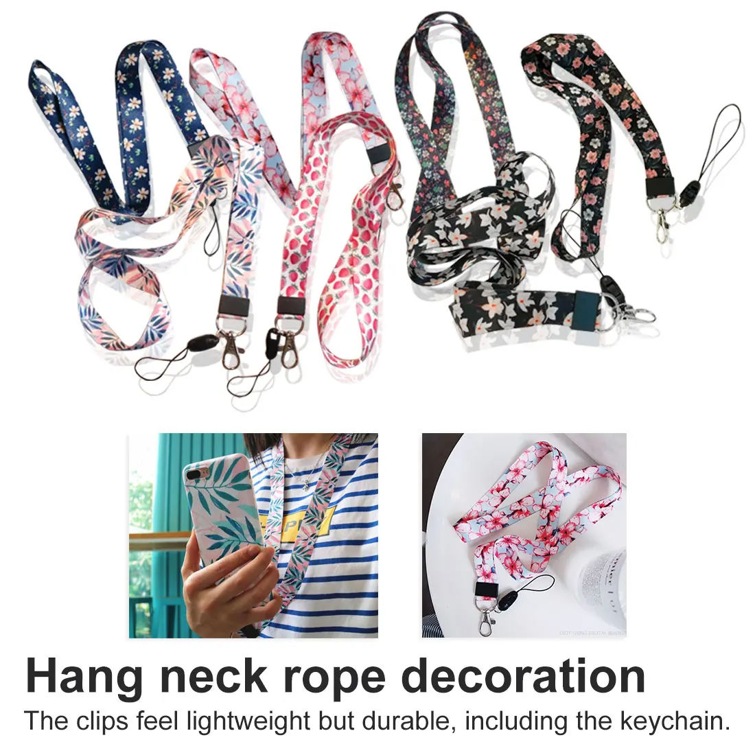 

Flower Lanyard Neck Strap for keys ID Card Mobile Phone Straps for Huawei USB Badge Holder DIY Hang Rope Lariat Lanyard