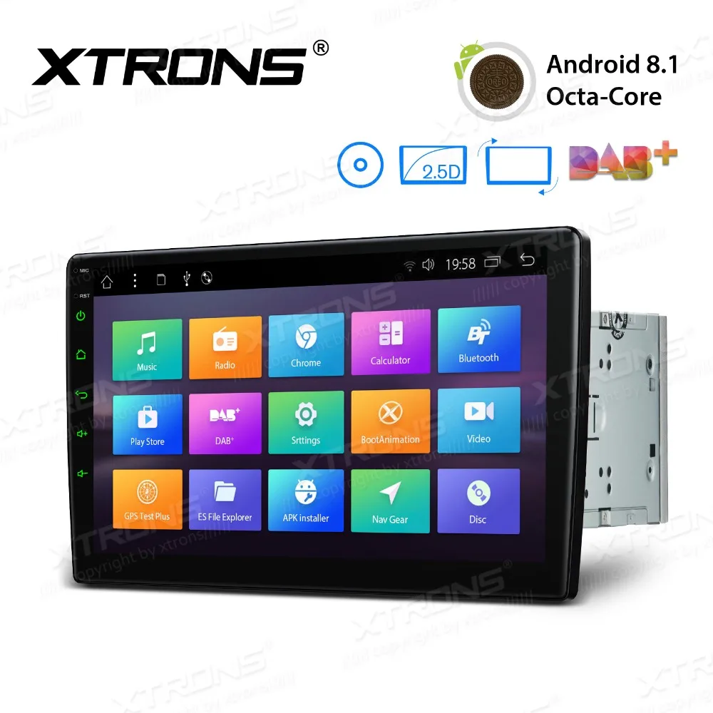 Excellent Android 8.1 Universal 2 Din 10.1" Car Radio Rotatable Face Panel 2.5D Curved Screen Auto Stereo DVD Player GPS OBD2 WiFi FM DAB 0