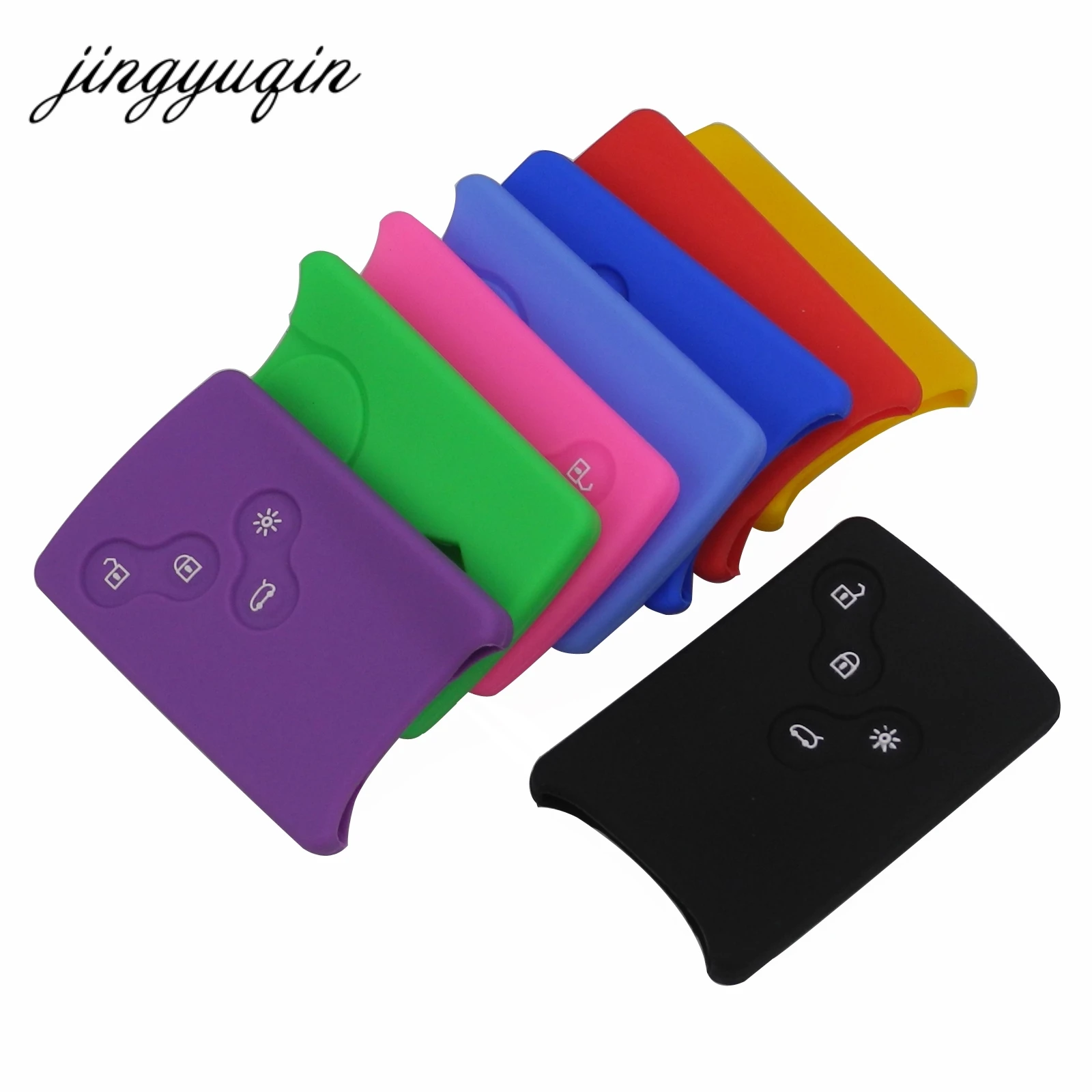 jingyuqin 4 Button Car key Silicone Cover Protector font b Holder b font for Renault Clio