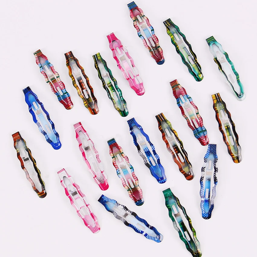 

10 PCS Fashion Hair Accessories Print Wave Metal BB Hair Clips Headbands for Girls Kids Hairpins Children Barrettes
