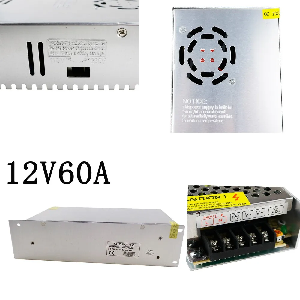Питание трансформатор AC100-240V к DC12V светодио дный драйвер 1A 2A 3A 5A 10A 15A 20A 30A 40A 50A 60A Светодиодные ленты/адаптер питания