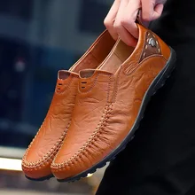 Leather shoes men lazy doug soft bottom leisure men's shoes slip-on shoes men loafers men fashion shoes