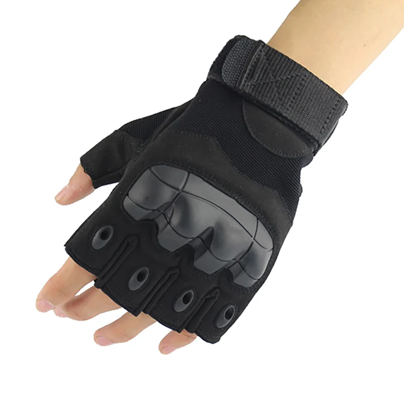 

Half finger gloves outdoor tactical military paintball shooting air gun combat non-slip rubber knuckle tactical gloves