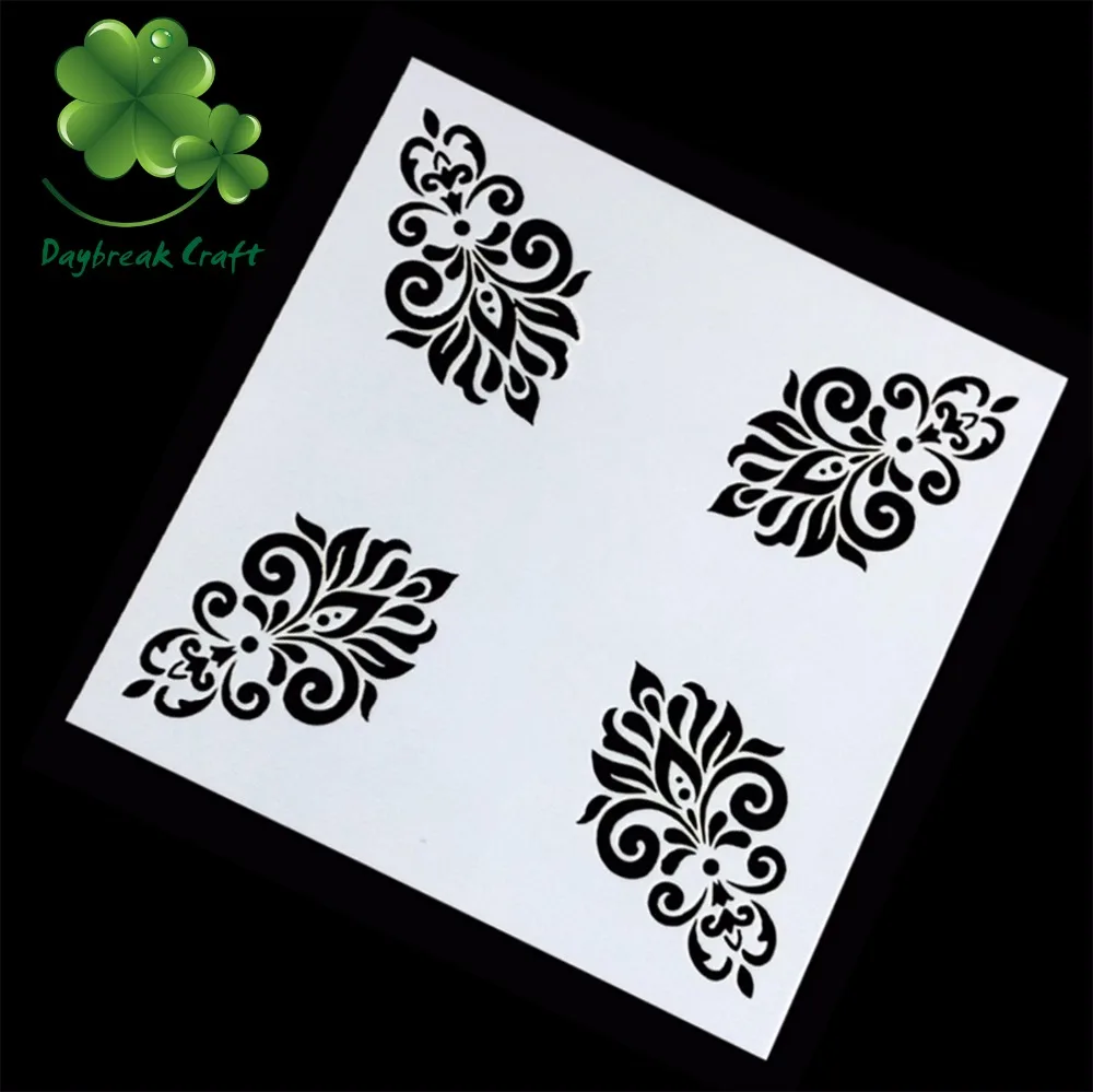 

(5.1x5.1 inch) frame corner decorative plastic Stencils diy patterns copy and paints imprint spray mists template scrapbooking