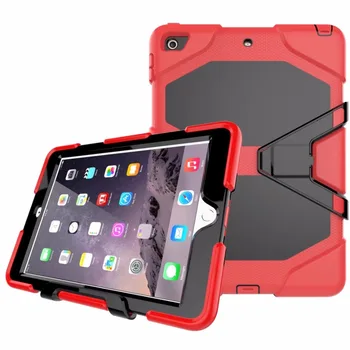

3 in 1 Hybrid Plastic+Silicon Heavy Duty Shockproof Dual Layer Rugged Military Armor Back Cover Case For iPad 9.7 9.7 inch 2017