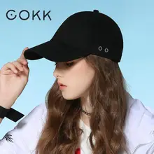 COKK, хлопковая черная бейсболка, женская, мужская, Snapback, шапка для папы, хип-хоп, кепка, кепка для спорта на открытом воздухе, женская кепка