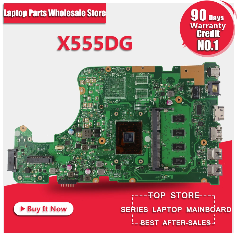 

Original X555Y X555YI Motherboard For Asus X555DG rev2.0 Mainboard With Processor 100% tested + 90 Warranty days