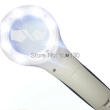 4x60 Лупа с ручкой Лупа с 8 светодиодные фонари и 1UV свет Валюта обнаружения