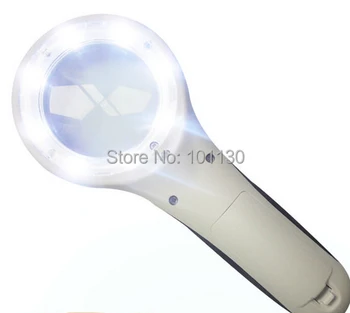 

4x60 Handle Magnifier Loupe with 8 Led Lights and 1UV Light Currency Detecting