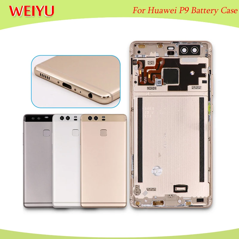 WEIYU чехол для батареи Huawei G9 запасная задняя крышка с кнопкой стеклянная дверь P9 Lite