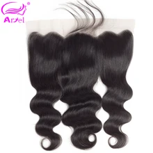 Ариэль перуанские волнистые волосы, закрывающие голову, с волосами младенца, человеческие волосы, не Реми, 13x4 уха в ухо, кружева, Фронтальная застежка 8-22"